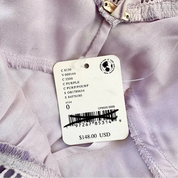 NWT Free People x Revolve Violet Visions Slip Mini Dress Lace Purple Size 0 - Picture 3 of 17